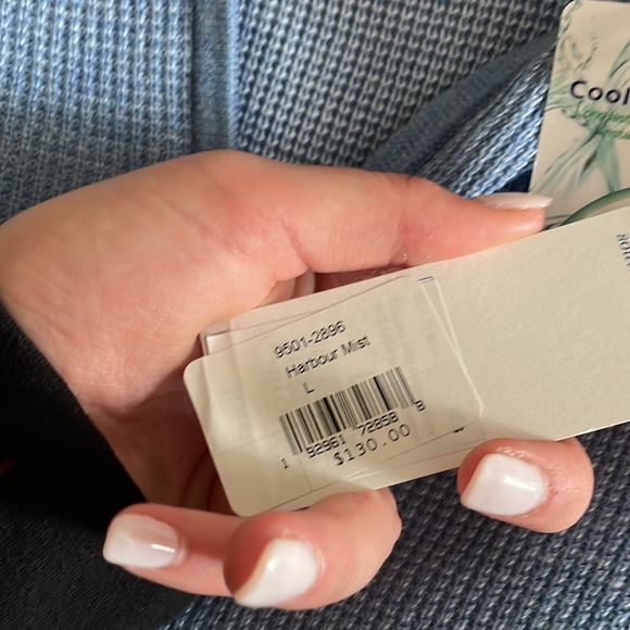 Light Blue Men’s Southern Tide Waffle Knit Quarter Zip - Picture 4 of 7